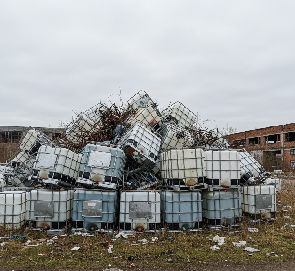 Used IBC containers for recycling